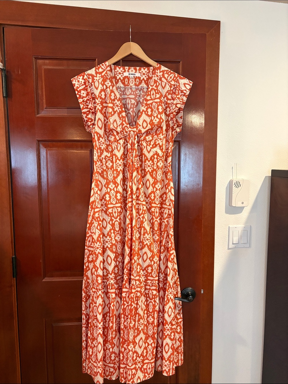 Orange/rust BB Dakota Print Cap-Sleeve Maxi Dress size M